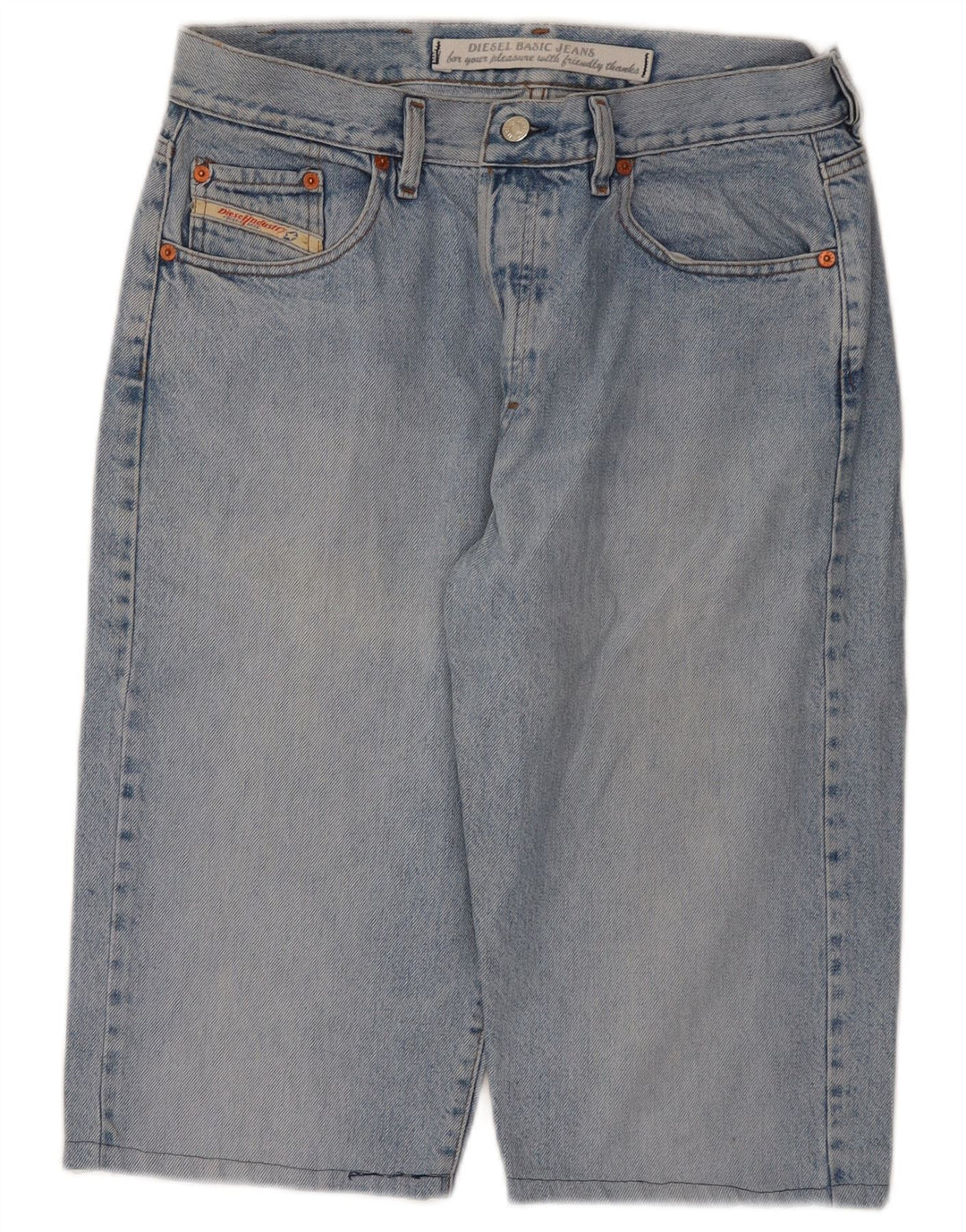 Diesel Mens Denim Shorts W34 Large Blue Cotton