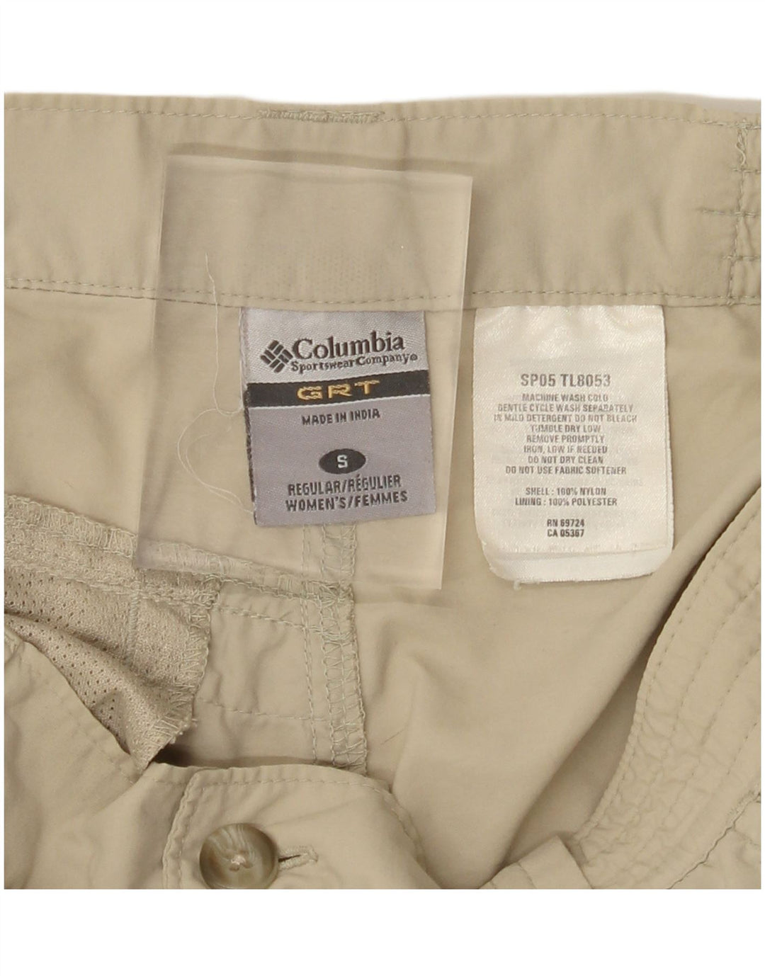 COLUMBIA Womens Straight Cargo Trousers Small W27 L30 Beige Nylon