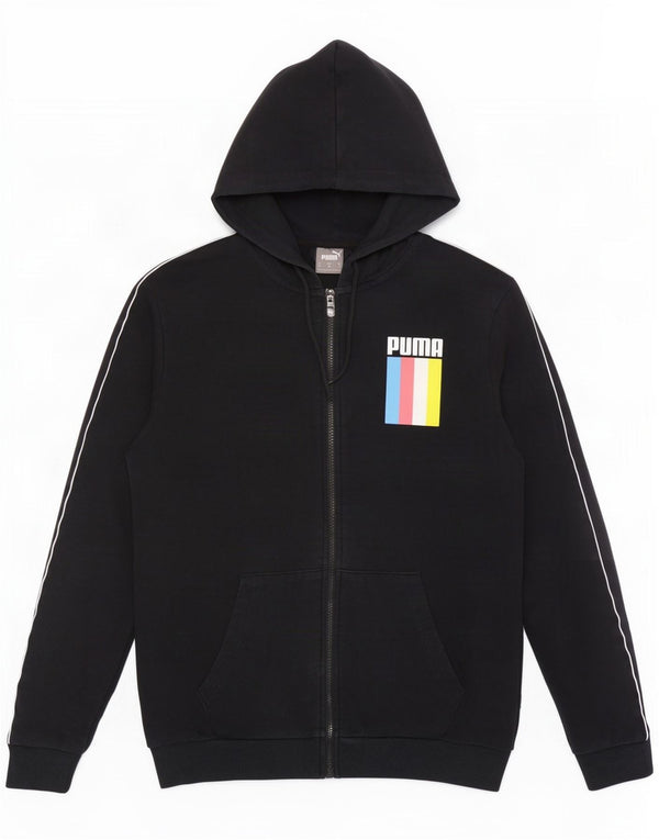 Puma Mens Graphic Zip Hoodie Sweater Medium Black