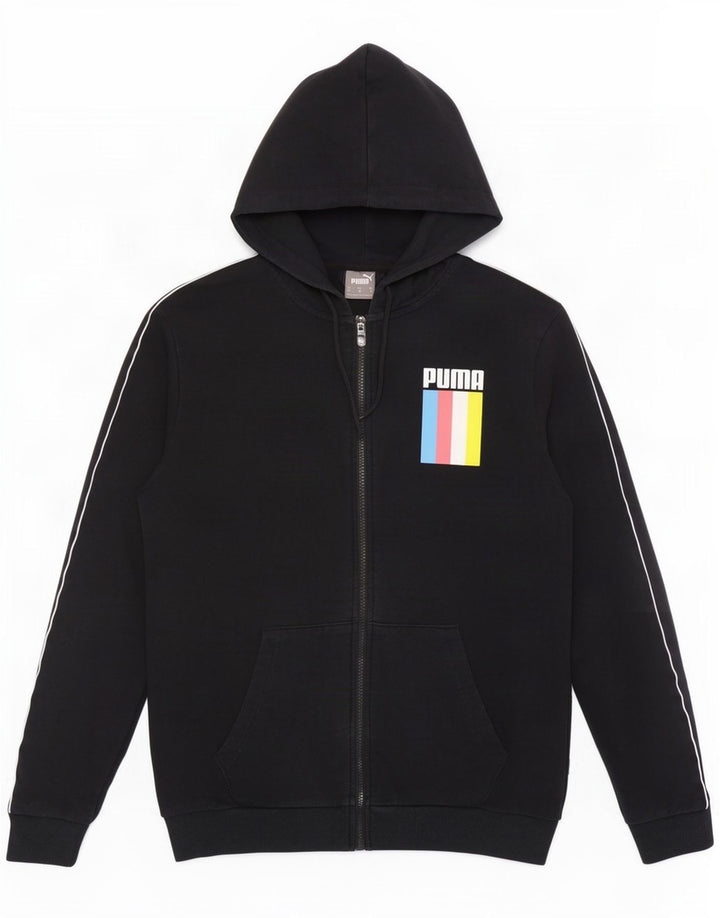 Puma Mens Graphic Zip Hoodie Sweater Medium Black