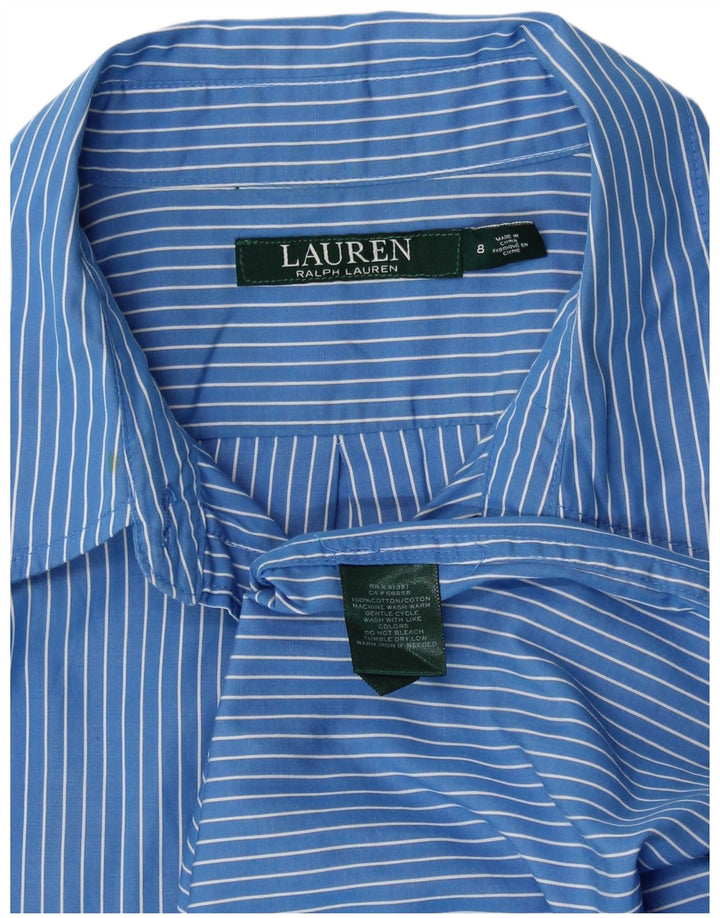 Ralph Lauren Womens Shirt US 8 Medium Blue Striped Cotton