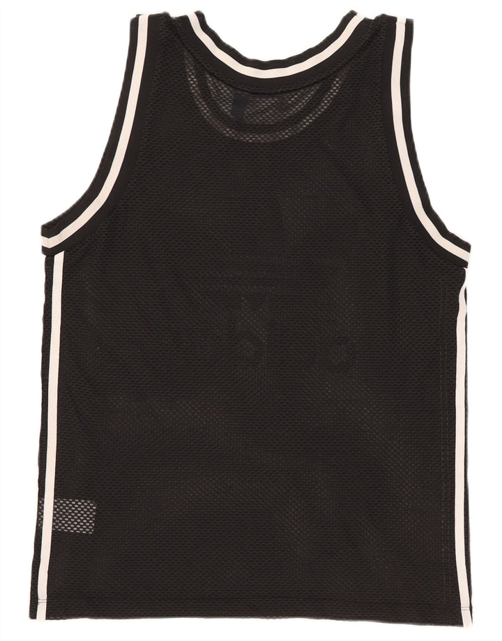 Adidas Womens Graphic Vest Top UK 12 Medium Black Polyester