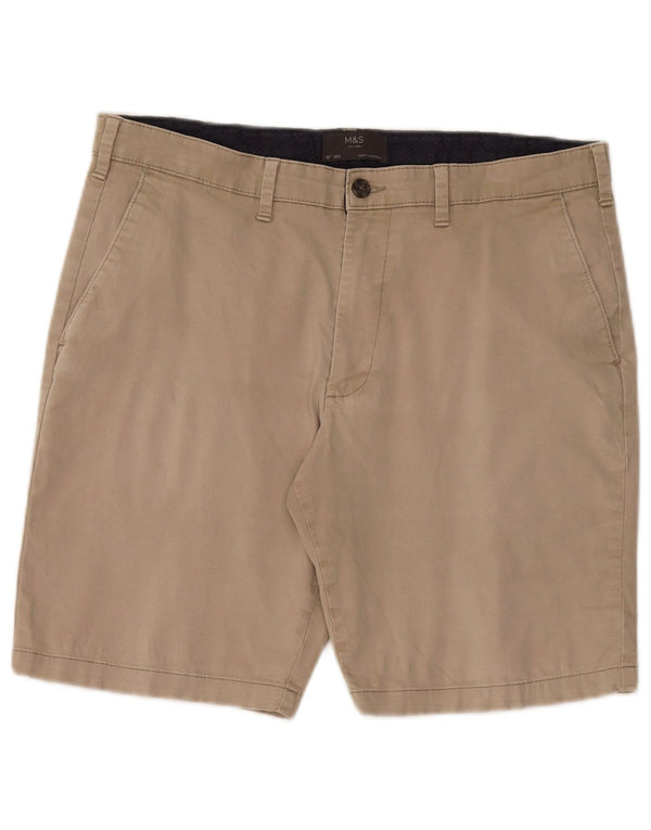 Marks & Spencer Mens Chino Shorts W36 Large Beige Cotton