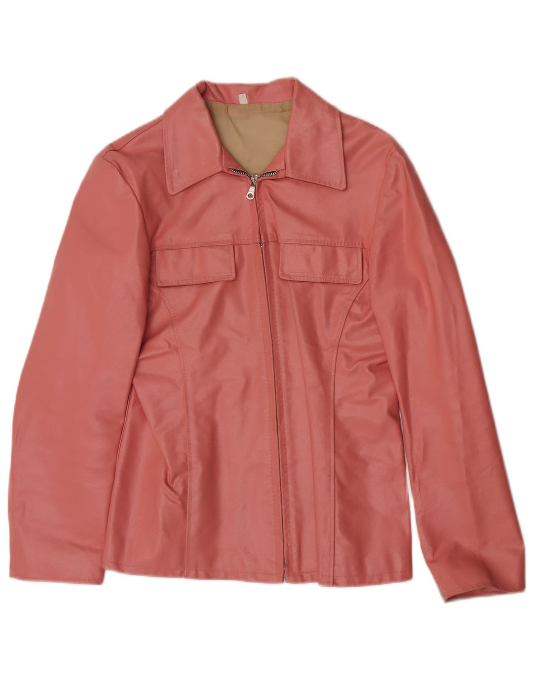 Vintage Womens Leather Jacket UK 14 Large Pink