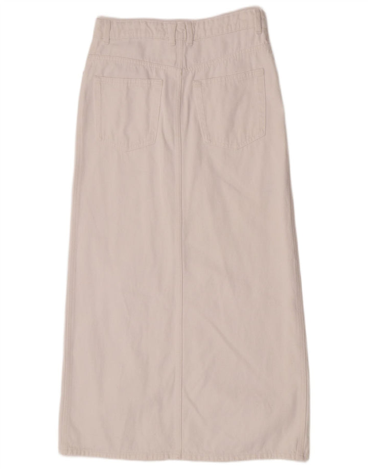Mango Womens Denim Skirt Medium W30 White Cotton