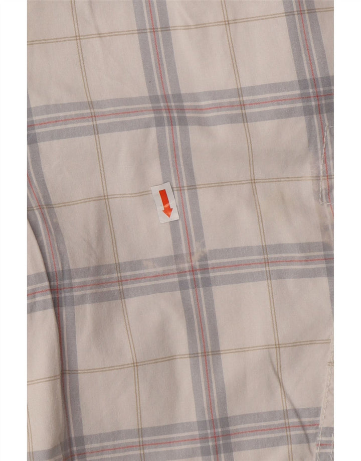 CALVIN KLEIN Mens Cargo Shorts W32 Medium White Check Cotton