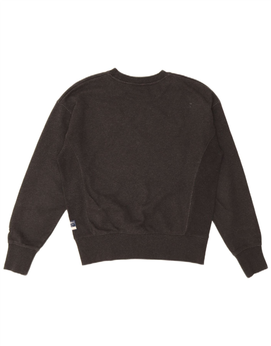 Superdry Womens Oversized Sweatshirt Jumper UK 10 Small  Black Cotton