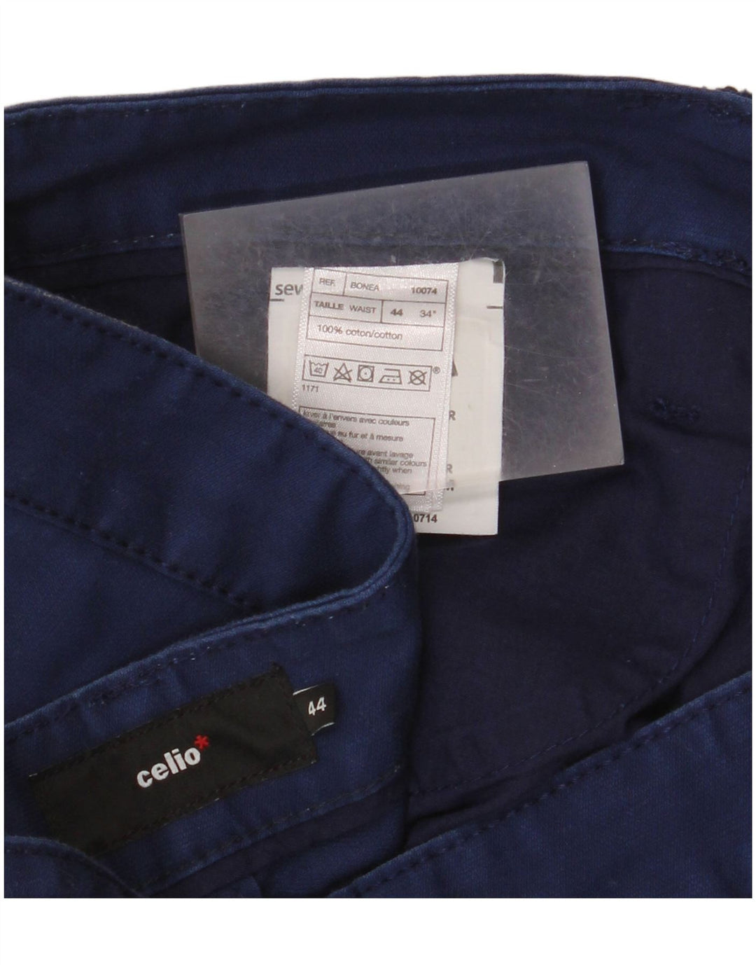 Celio Mens Cargo Shorts W34 Large Navy Blue Cotton