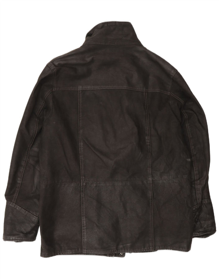 Vintage Mens Leather Jacket IT 52 XL Black