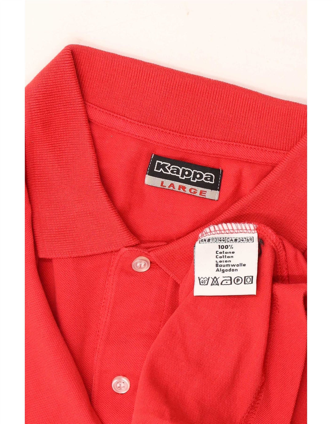 Kappa Mens Polo Shirt Large Red Cotton