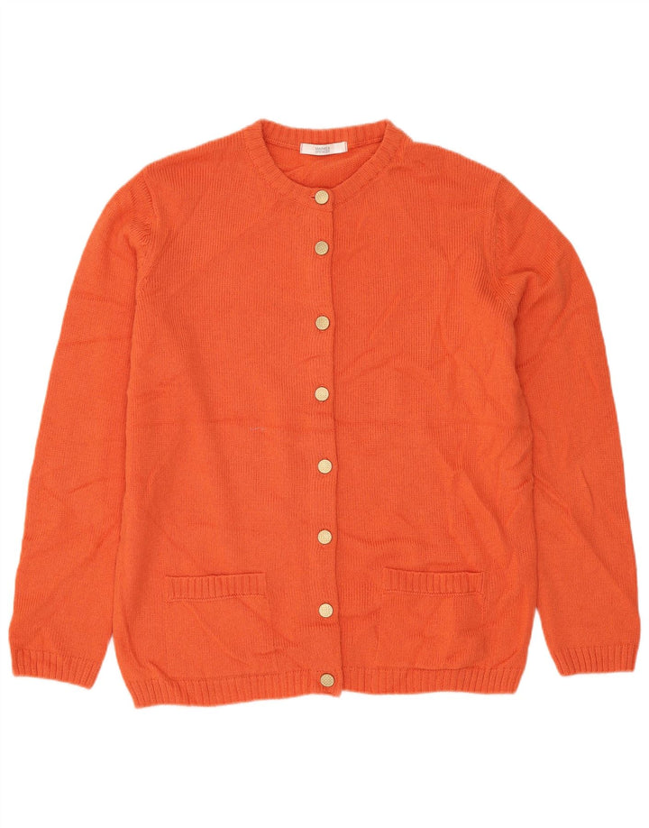 MARKS & SPENCER Womens Cardigan Sweater UK 12 Medium Orange Acrylic