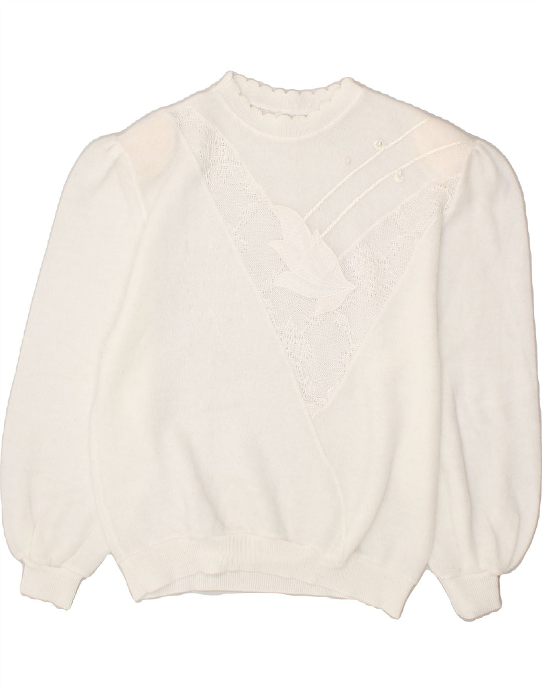 VINTAGE Womens Crew Neck Jumper Sweater IT 52 2XL White Vintage Vintage and Second-Hand Vintage from Messina Hembry 