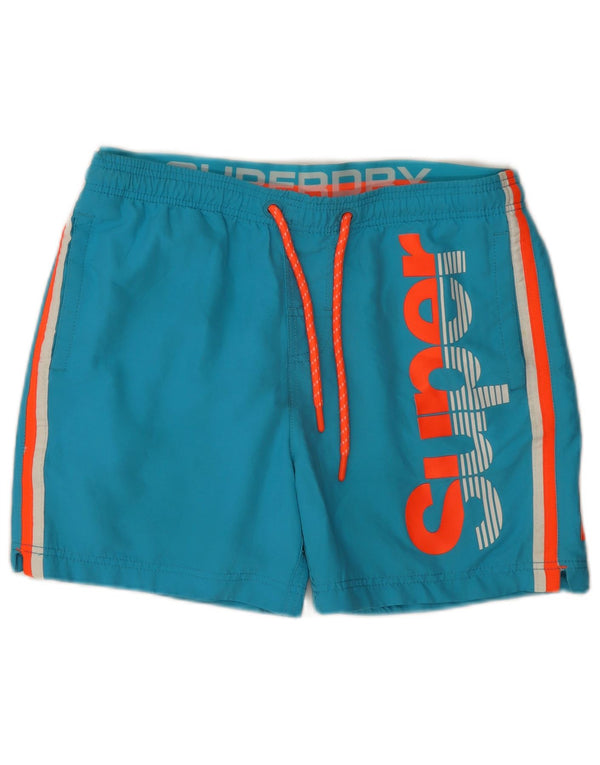 Superdry Mens Graphic Regular Swimming Shorts Large Blue Colourblock