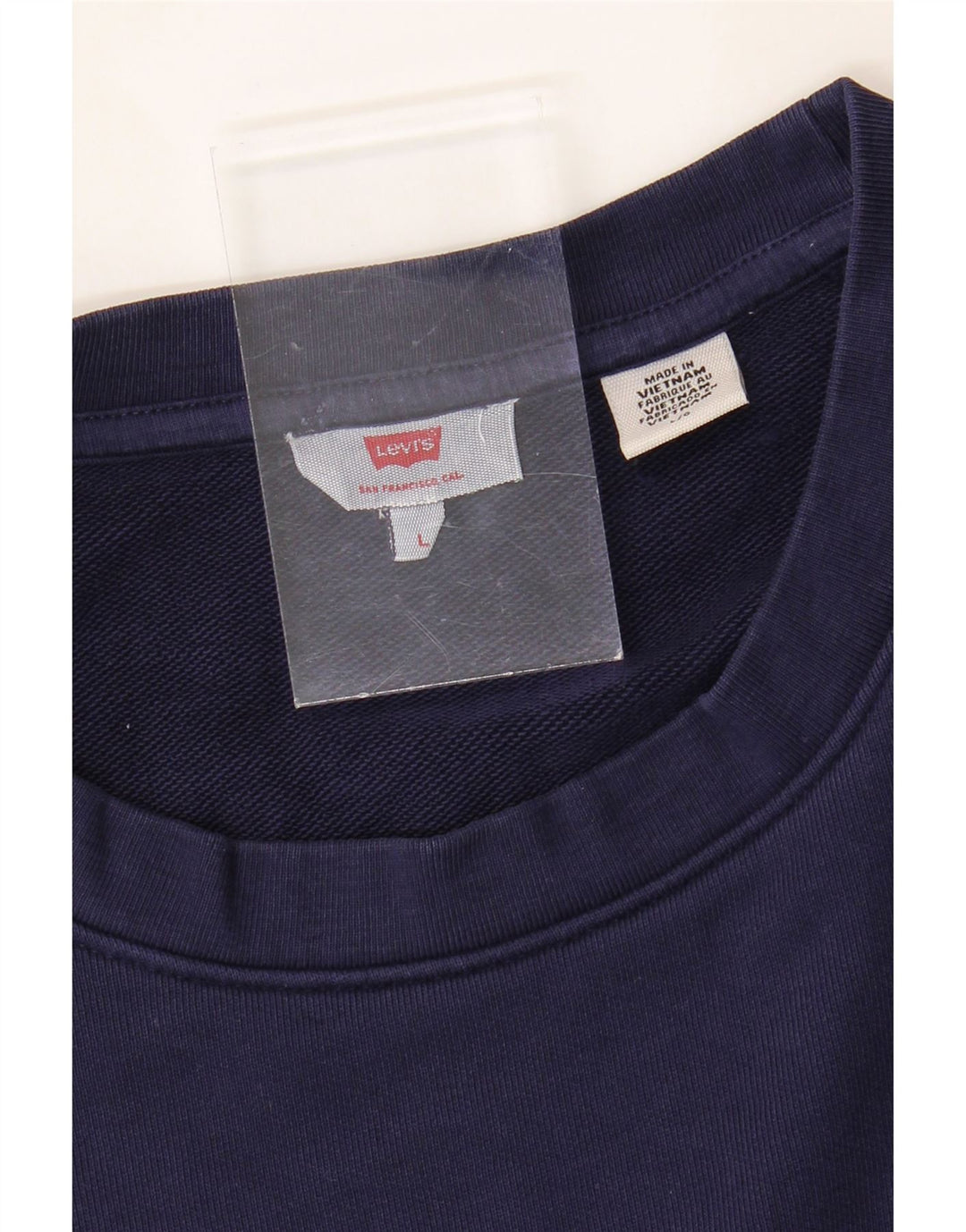 LEVI'S Womens Sweatshirt Jumper UK 16 Large Navy Blue Vintage Levi's and Second-Hand Levi's from Messina Hembry 