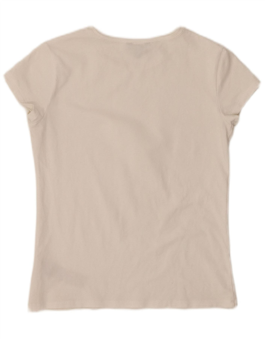 MASSIMO DUTTI Womens T-Shirt Top UK 8 Small White Cotton