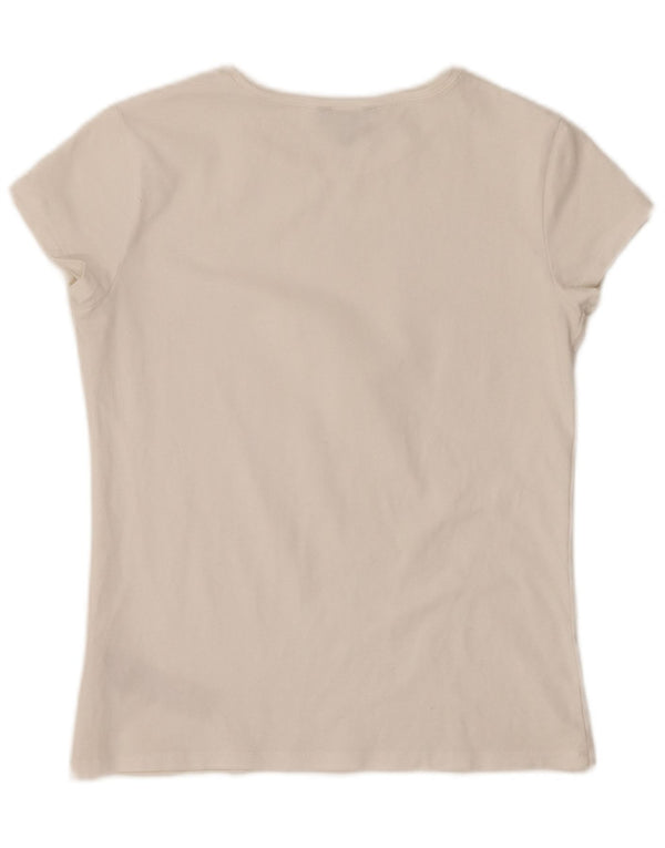 MASSIMO DUTTI Womens T-Shirt Top UK 8 Small White Cotton