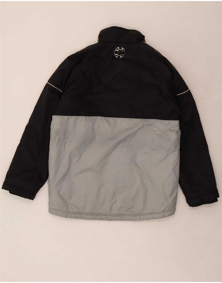 Adidas Boys Windbreaker Jacket 13-14 Years Black Colourblock Polyester