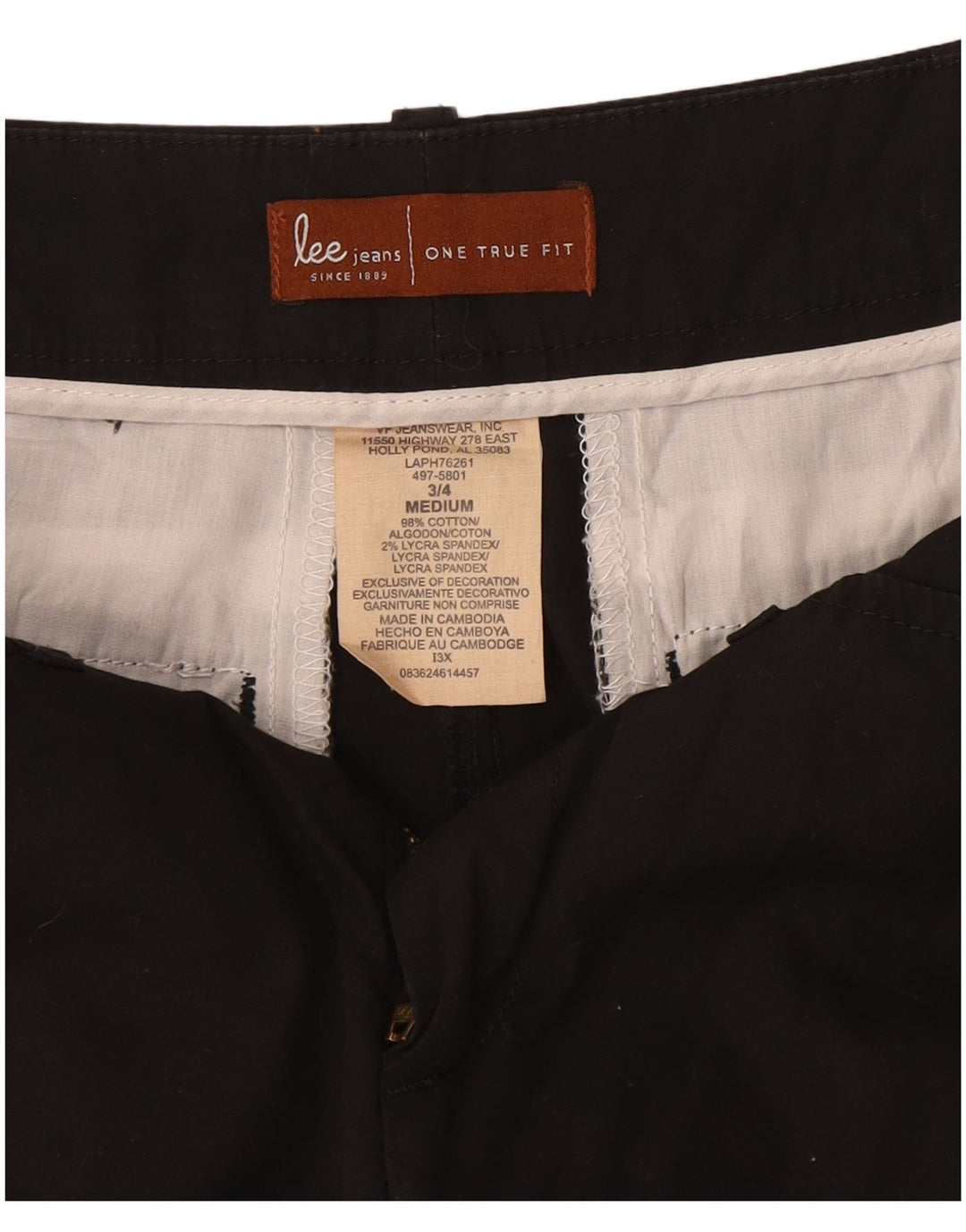 LEE Womens Casual Shorts US 3 Small W27 Black Cotton