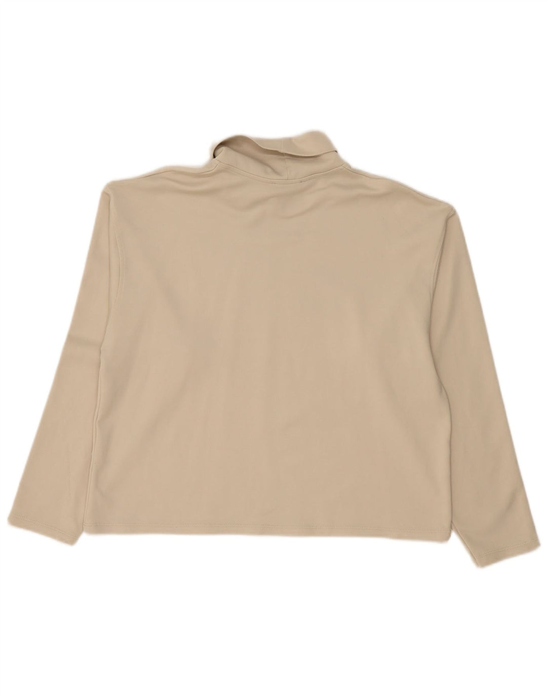 Zara Womens Crop Top Long Sleeve UK 14 Medium Beige Polyamide
