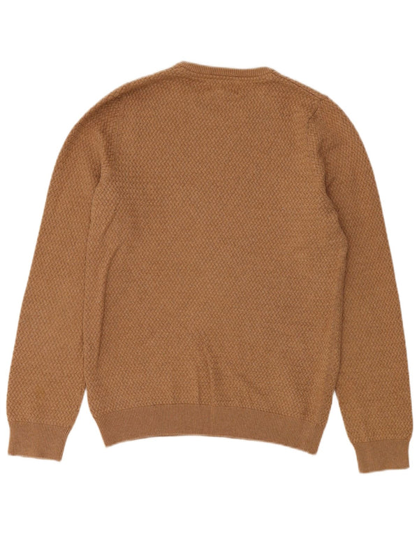 MARKS & SPENCER Mens Regular Fit Crew Neck Jumper Sweater Small Beige