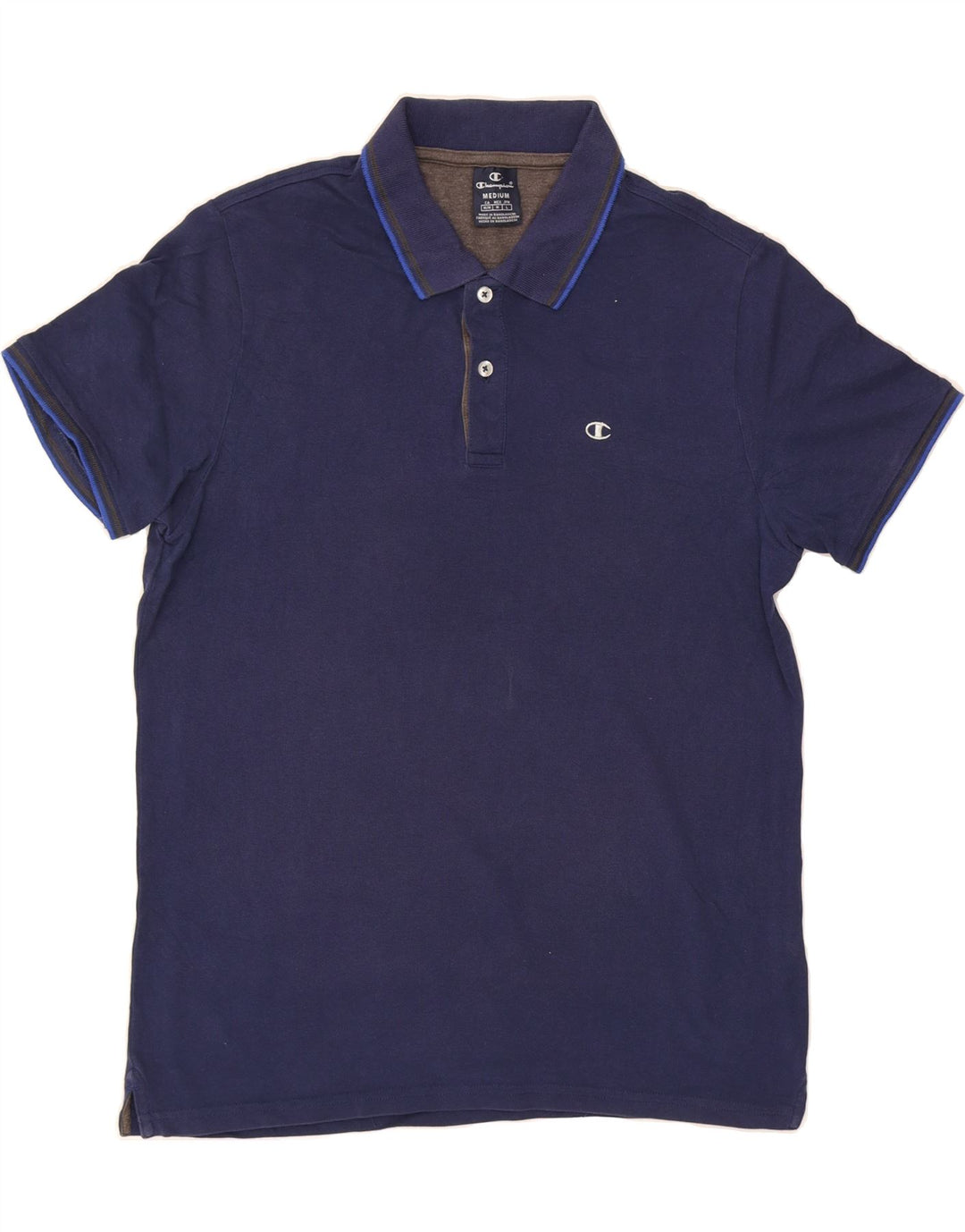 CHAMPION Mens Polo Shirt Medium Navy Blue Cotton Vintage Champion and Second-Hand Champion from Messina Hembry 