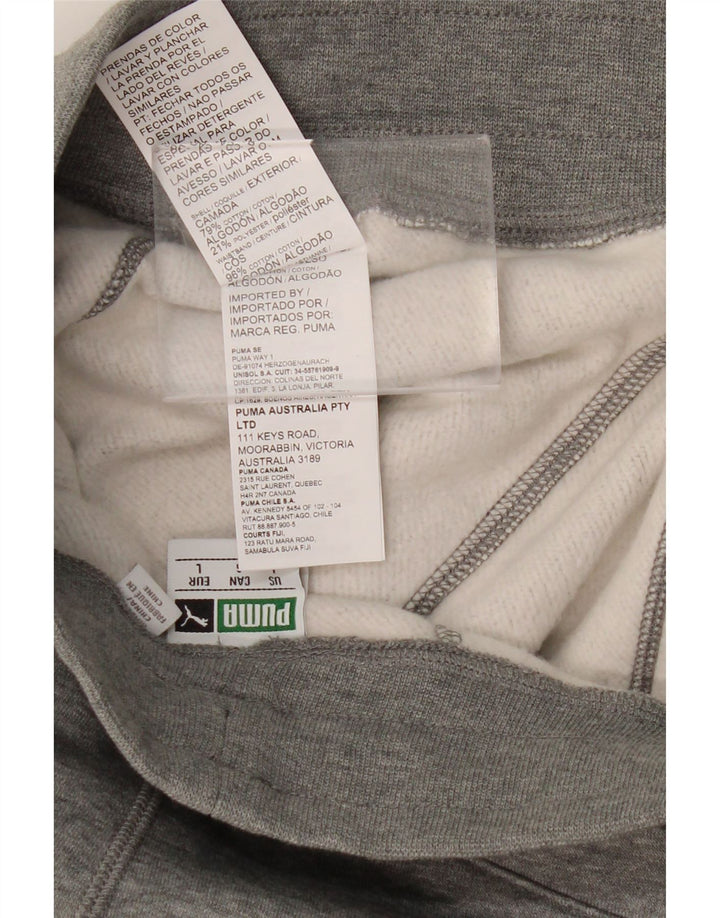 PUMA Mens Cargo Tracksuit Trousers Large Grey Flecked Cotton