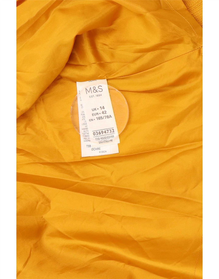 Marks & Spencer Womens Cargo Skirt UK 14 Large W34 Yellow Polyester