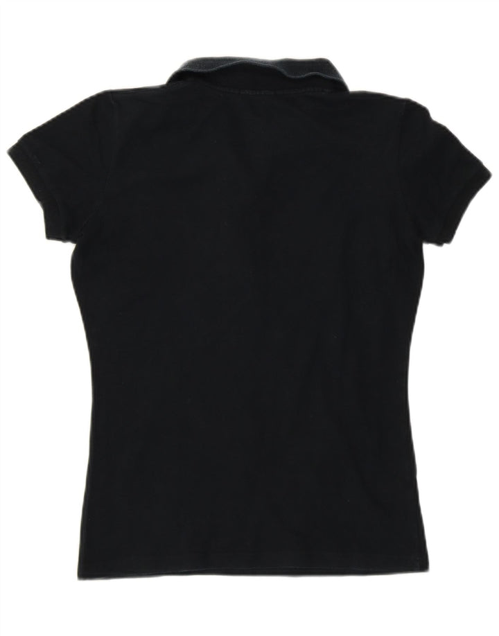 FRED PERRY Womens Polo Shirt UK 8 Small Black Cotton