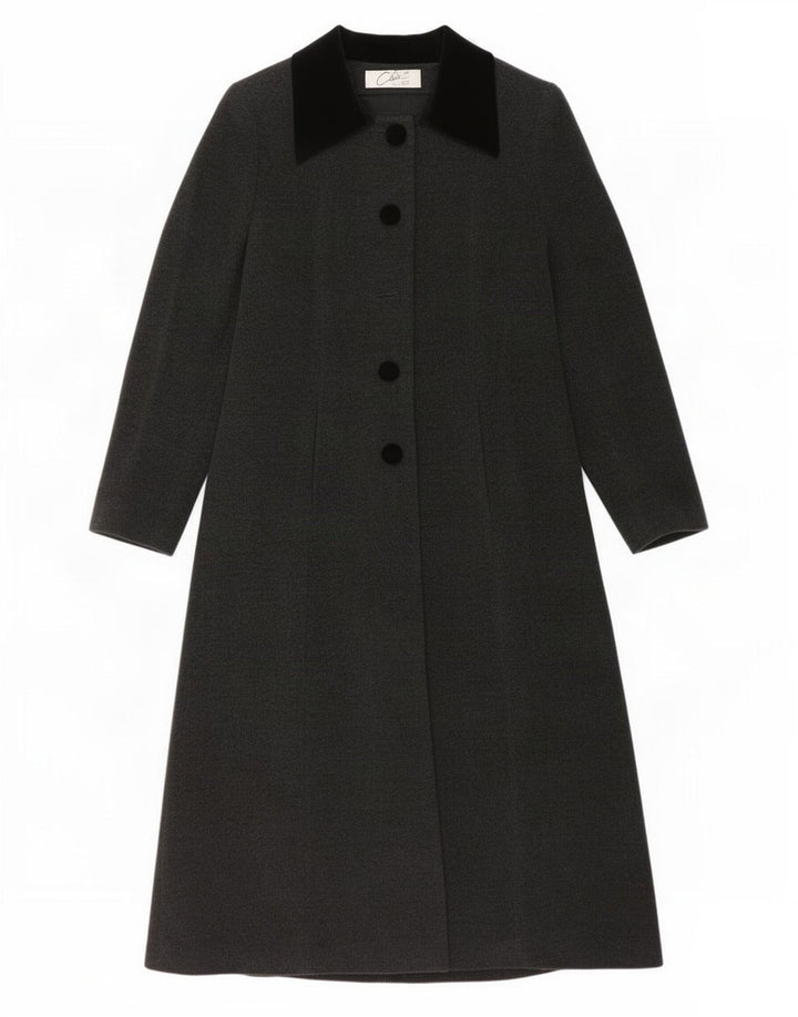 Vintage Womens Overcoat UK 10 Small Grey Wool