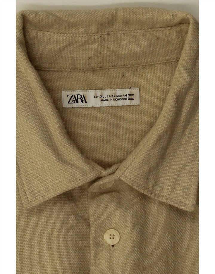 Zara Mens Shirt XL Beige