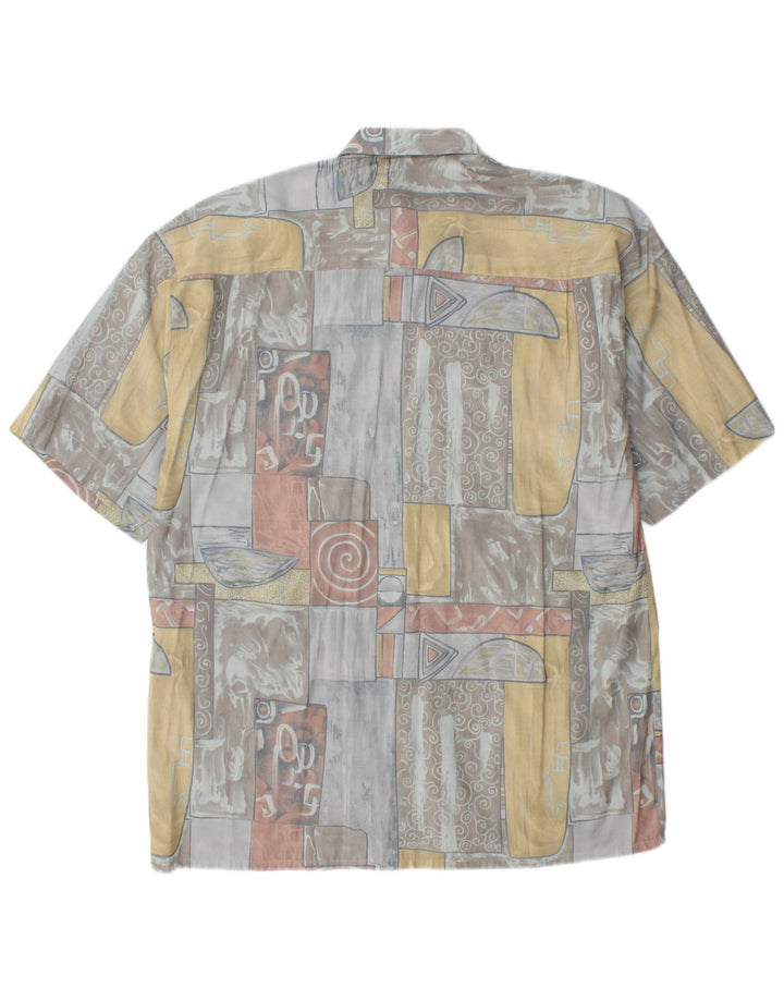 C.C.CONCORD  Mens Short Sleeve Shirt Large Multicoloured Geometric