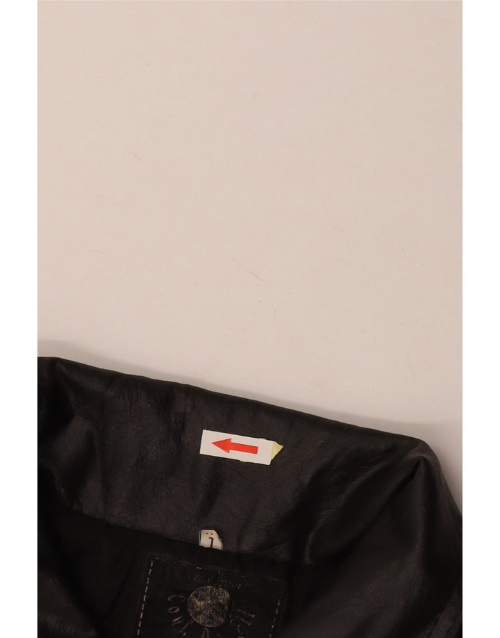 VINTAGE Womens Graphic Oversized Biker Jacket UK 16 Large Black