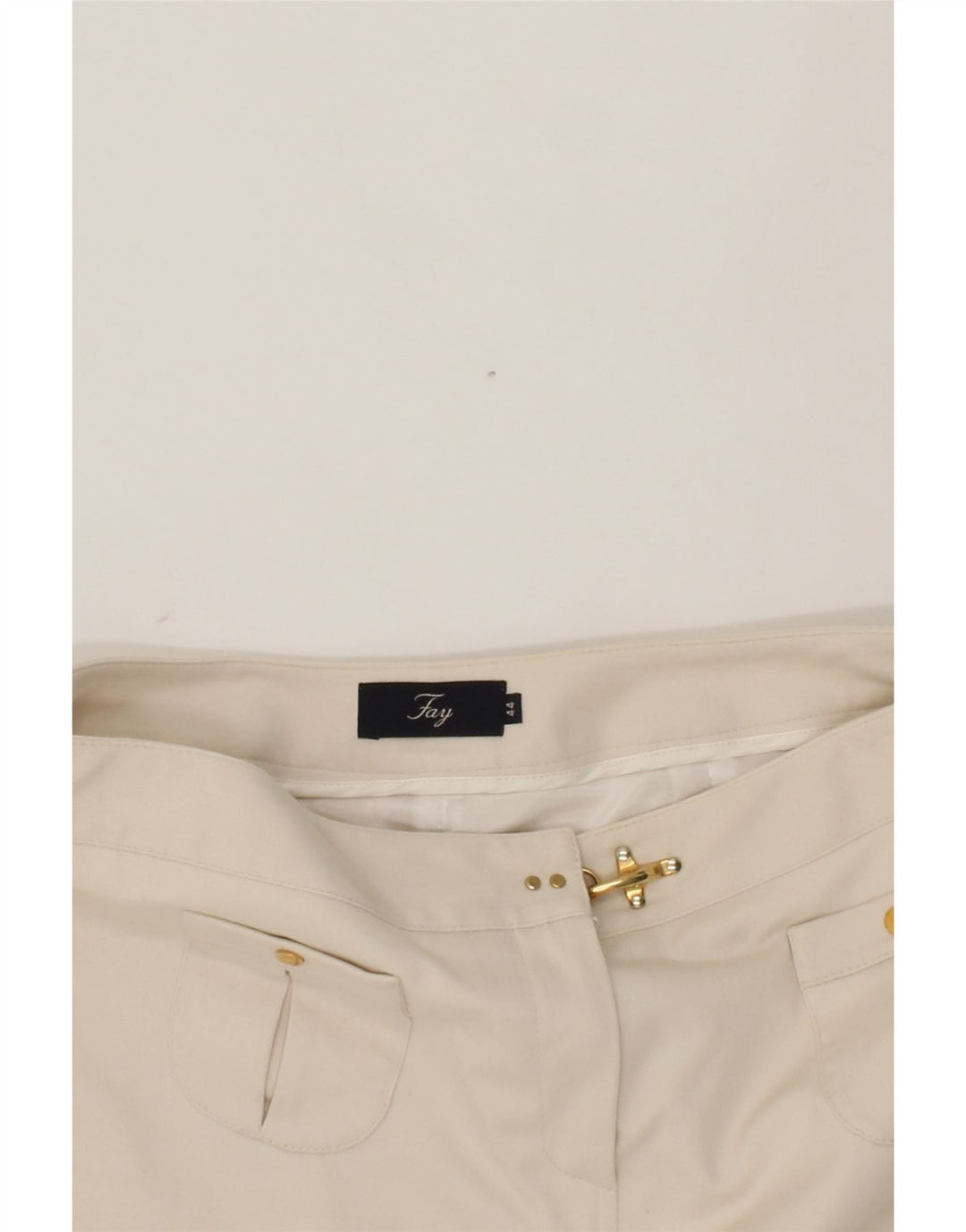 FAY Womens Straight Skirt IT 44 Medium W35  Off White Cotton Vintage Fay and Second-Hand Fay from Messina Hembry 