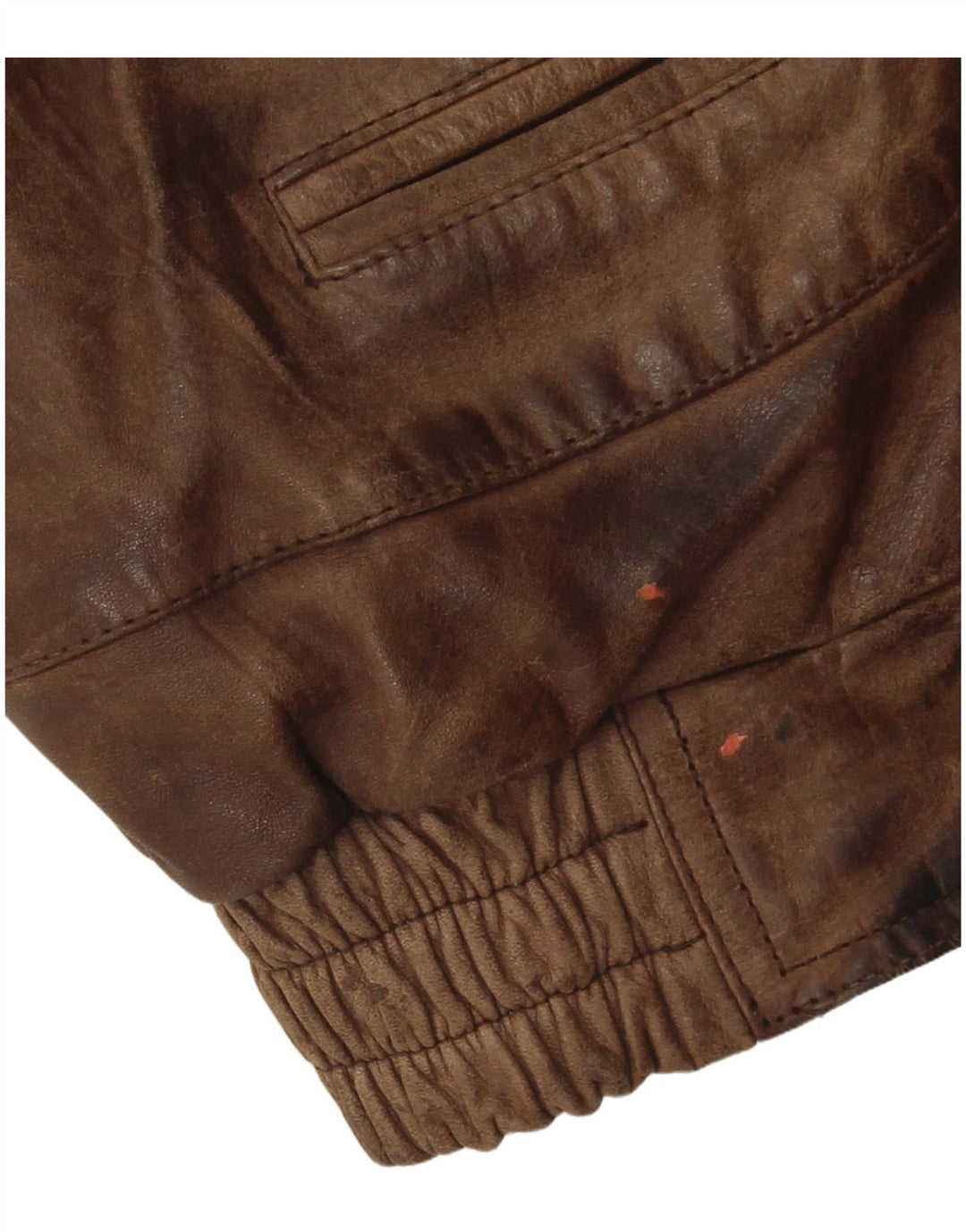 Vintage Mens Leather Gilet IT 50 Large Brown Leather