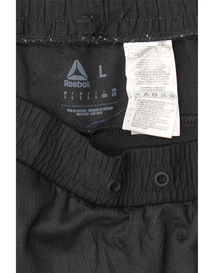 REEBOK Mens Tracksuit Trousers Large  Black Polyester