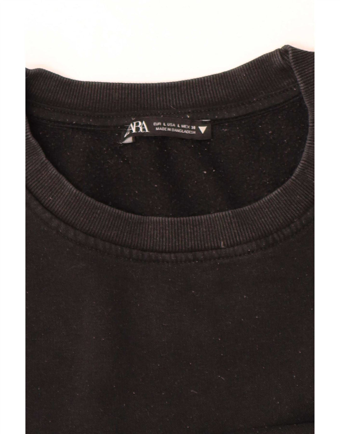 Zara Womens Crop Oversized Sweatshirt Jumper UK 14 Large Black
