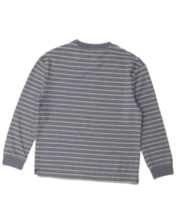 Marks & Spencer Boys Top Long Sleeve 11-12 Years Blue Striped Cotton