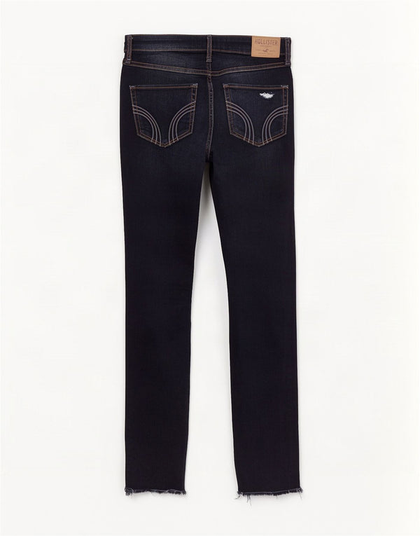 Hollister Womens Distressed Skinny Jeans US 3 XS W26 L30 Navy Blue