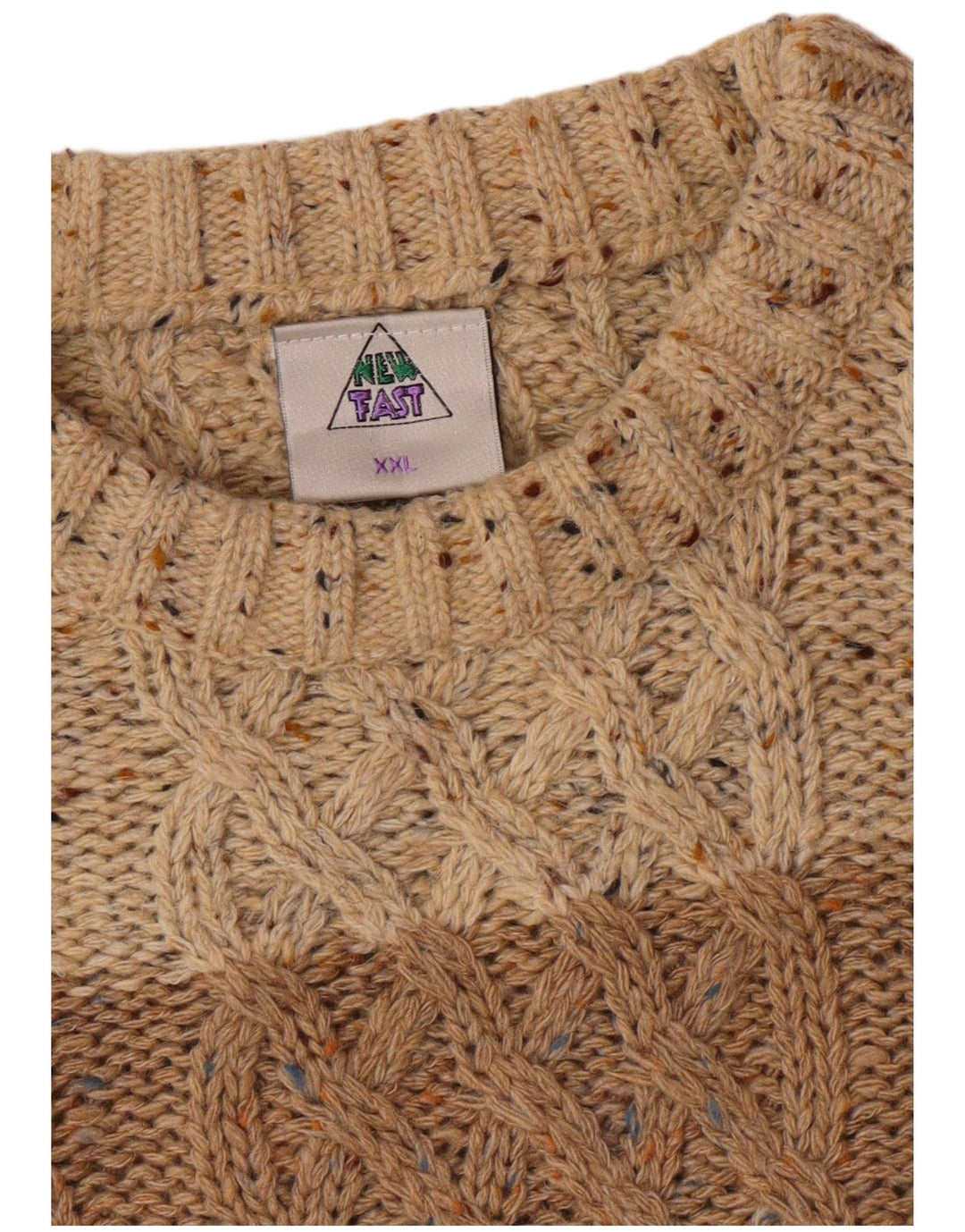 NEW FAST Mens Crew Neck Jumper Sweater 2XL Multicoloured Colourblock