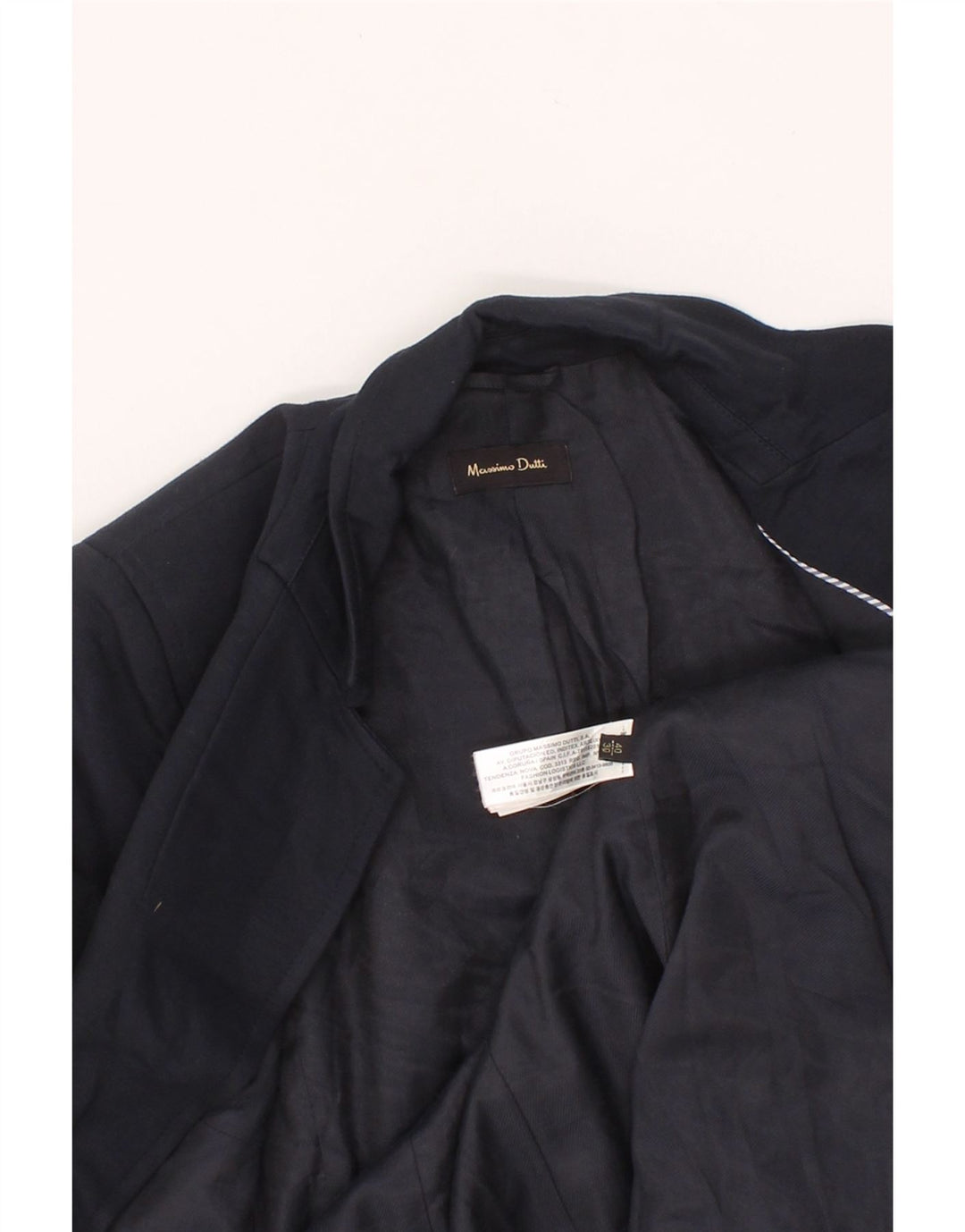 MASSIMO DUTTI Womens Double Breasted Blazer Jacket EU 40 Medium Navy Blue Vintage Massimo Dutti and Second-Hand Massimo Dutti from Messina Hembry 