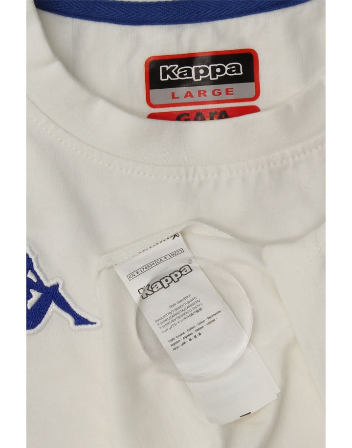 Kappa Mens T-Shirt Top Large White Colourblock Cotton