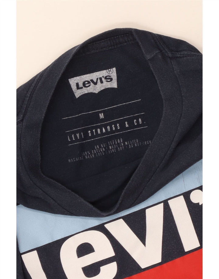 Levi's Mens Graphic T-Shirt Top Medium Navy Blue Cotton