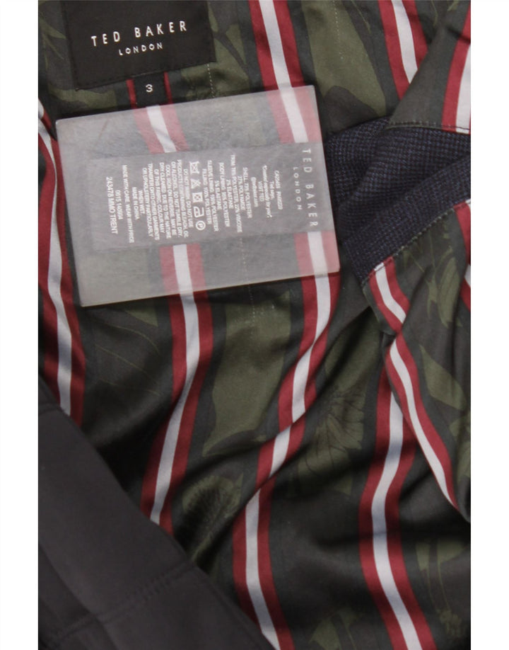 TED BAKER Mens Padded Jacket Size 3 Medium Navy Blue Polyester