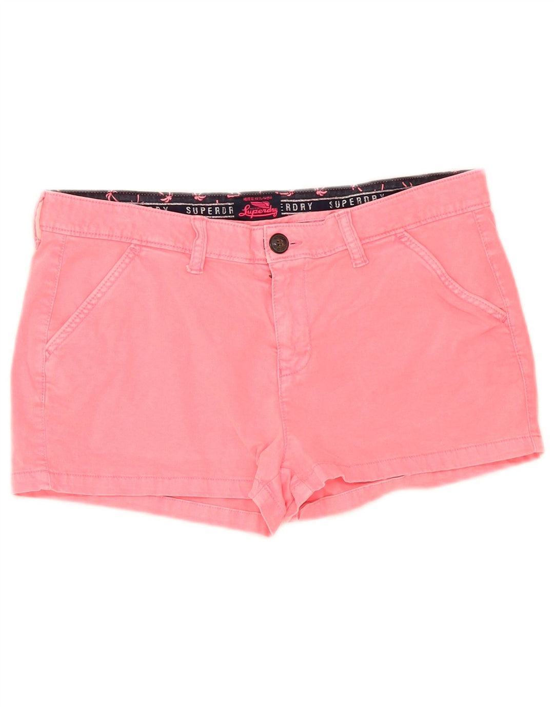 Superdry Womens Hot Pants W34 Large Pink Cotton