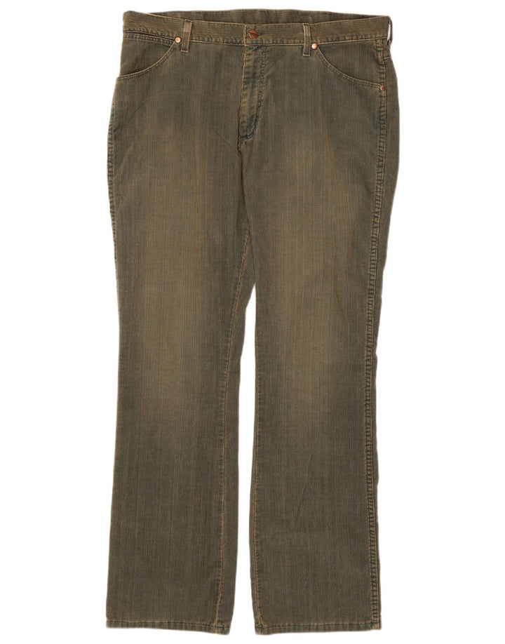 WRANGLER Mens Bootcut Corduroy Trousers W38 L34 Khaki Cotton