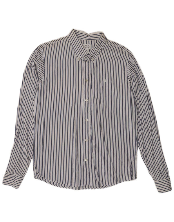 Armani Boys Shirt 15-16 Years White Striped Cotton