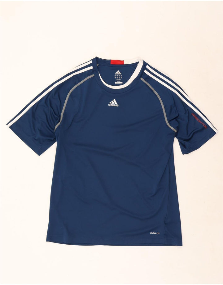 Adidas Mens Climalite T-Shirt Top Large Navy Blue Polyester