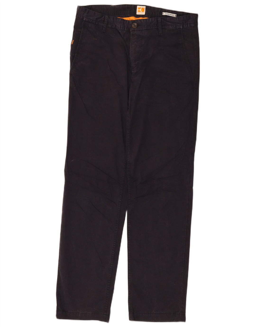 HUGO BOSS Mens Regular Fit Chino Trousers W32 L32 Navy Blue Cotton