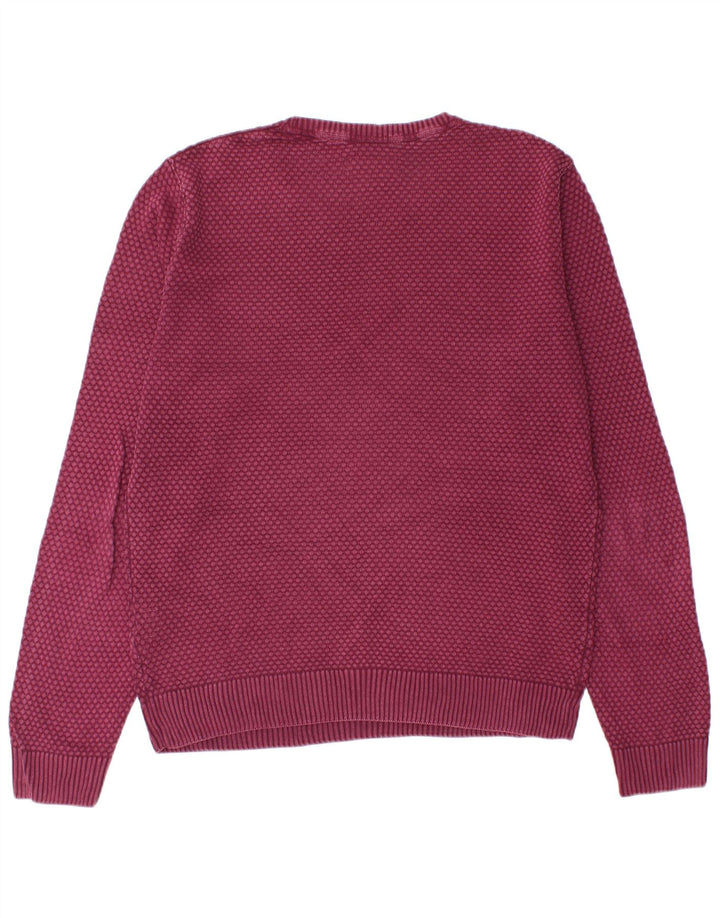 Marlboro Classics Mens Crew Neck Jumper Sweater Large Burgundy