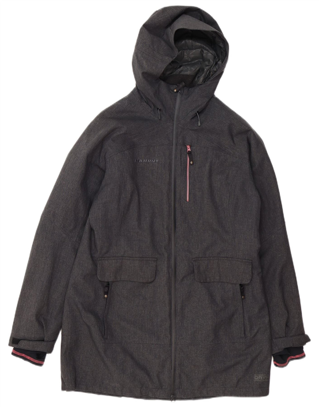 MAMMUT Womens Hooded Windbreaker Coat UK 16 Large Grey Polyester